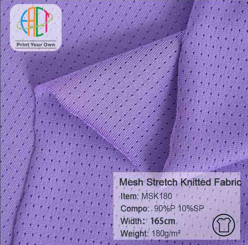 90/10 Poly Spandex Mesh Stretch Knit Fabric Stock